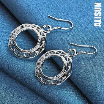 Круглые серьги для пирсинга из стерлингового серебра 925 пробы, модные свадебные украшения 3.70*2.10cm