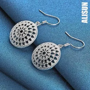 Круглые серьги для пирсинга из стерлингового серебра 925 пробы. Модные свадебные украшения. 1.90*1.90cm