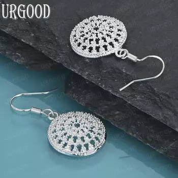 Круглые серьги для пирсинга из стерлингового серебра 925 пробы, модные свадебные украшения 1.90cm*1.90cm