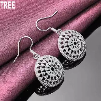 Круглые серьги для пирсинга из стерлингового серебра 925 пробы, модные свадебные украшения 1.90cm*1.90cm