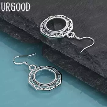 Круглые серьги для пирсинга из стерлингового серебра 925 пробы, модные свадебные украшения 3.70*2.10cm