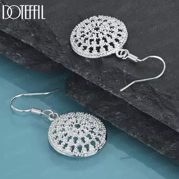 Круглые серьги для пирсинга из стерлингового серебра 925 пробы, модные свадебные украшения 1.90*1.90cm