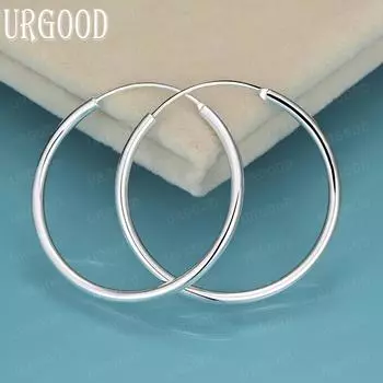 Круглые серьги для пирсинга из стерлингового серебра 925 пробы, модные свадебные украшения 35mm