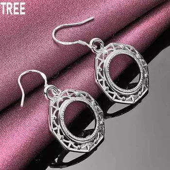 Круглые серьги для пирсинга из стерлингового серебра 925 пробы, модные свадебные украшения 3.70*2.10cm