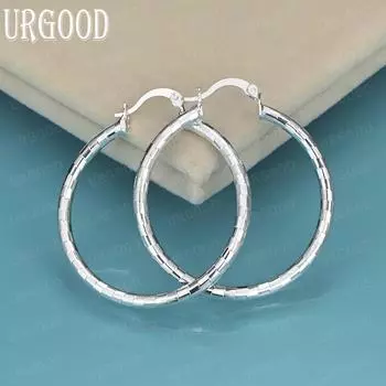 Круглые серьги для пирсинга из стерлингового серебра 925 пробы, модные свадебные украшения 40mm