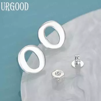 Круглые серьги для пирсинга из стерлингового серебра 925 пробы, модные свадебные украшения 1.00*1.20cm