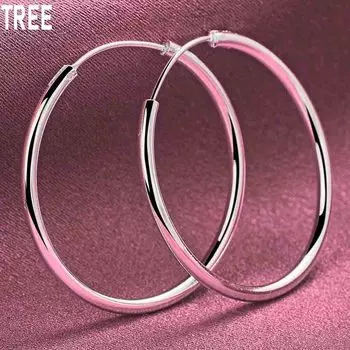 Круглые серьги для пирсинга из стерлингового серебра 925 пробы, модные свадебные украшения 35mm