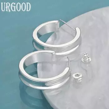 Круглые серьги для пирсинга из стерлингового серебра 925 пробы, модные свадебные украшения 2.30*2.30cm