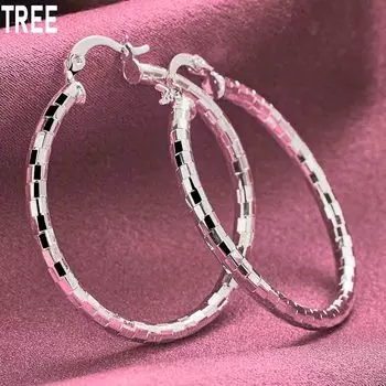 Круглые серьги для пирсинга из стерлингового серебра 925 пробы, модные свадебные украшения 40mm