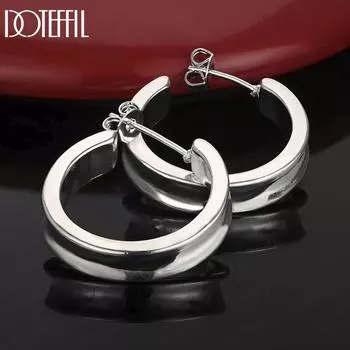 Круглые серьги для пирсинга из стерлингового серебра 925 пробы, модные свадебные украшения 2.30*2.30cm