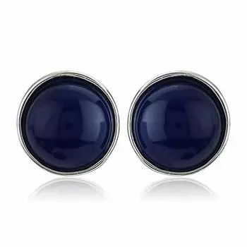 Круглые серьги-гвоздики Estele из цинкового сплава золотого и серебряного цвета с покрытием синего цвета для девочек и женщин