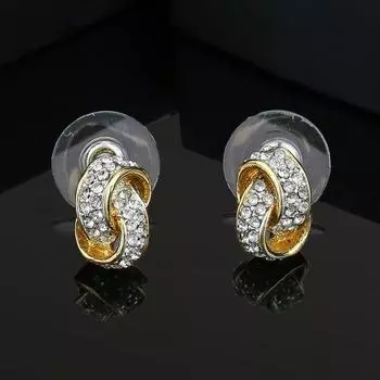 Круглые серьги-гвоздики Estele с золотым покрытием для женщин