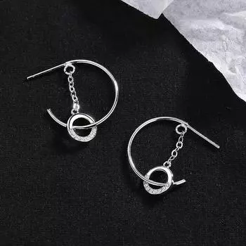 Круглые серьги-гвоздики из стерлингового серебра 925 пробы с кристаллами для пирсинга для женщин и девочек, ювелирные изделия для свадебной вечеринки, Pendientes Eh408