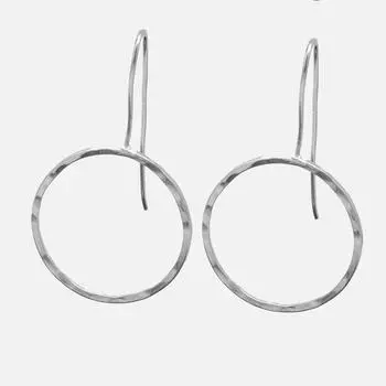 Круглые серьги-гвоздики из стерлингового серебра 925 пробы, круглые серьги-гвоздики ручной работы, подарок для нее серебряный