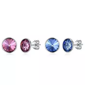 Круглые серьги-гвоздики из стерлингового серебра S925