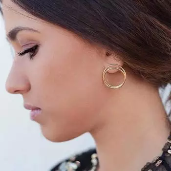 Круглые серьги-гвоздики Нежные маленькие круглые серьги-гвоздики для женщин золотого цвета Минималистичные корейские вечерние летние модные ювелирные аксессуары
