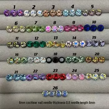 Круглые серьги-гвоздики с бриллиантами из медицинской титановой стали — супер яркий дизайн Cochlear для женщин, милый и стильный стиль No. 18