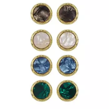 Круглые серьги-гвоздики в стиле ретро из металлической смолы, большие преувеличенные серьги-гвоздики для женщин, классические очаровательные модные ювелирные изделия бежевый