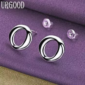 Круглые серьги из стерлингового серебра 925 пробы, подарочные романтические украшения