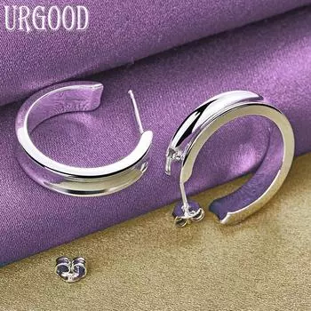 Круглые серьги из стерлингового серебра 925 пробы, подарочные модные украшения