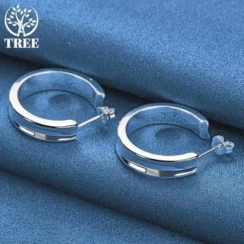 Круглые серьги из стерлингового серебра 925 пробы, модные свадебные украшения в подарок 2.30*2.30cm