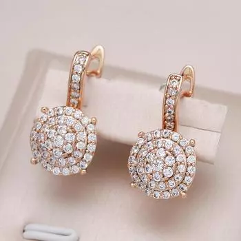 Круглые серьги-капли с полным цирконием для женщин, свадебные сверкающие ювелирные изделия, винтажные модные аксессуары