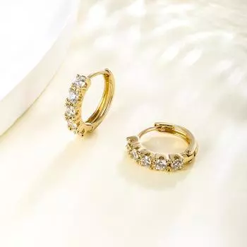 Круглые серьги, маленькие и нежные серьги золотой