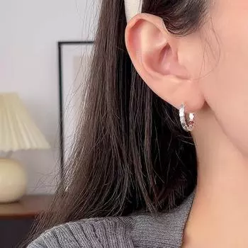 Круглые серьги-пряжки для ушей, женские, простые, нишевые, квадратные, текстурные, персонализированные, корейская версия, темпераментные серьги, лето