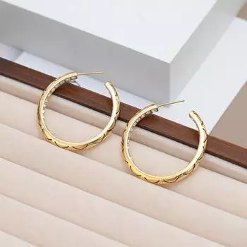 Круглые серьги с бриллиантами с гальваническим покрытием из настоящего золота, европейские и американские серьги класса люкс, нишевые модные универсальные серьги для женщин 18K