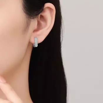 Круглые серьги с бриллиантами в стиле хип-хоп, индивидуальные мужские и женские, с пряжками из полных бриллиантов