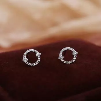 Круглые серьги с микроукрашениями для женщин, простые и модные серьги-цепочки с витой цепочкой, универсальные серьги в стиле Niche Ins