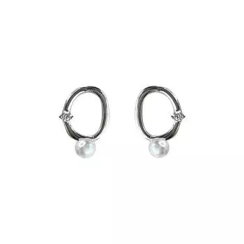 Круглые серьги с жемчугом, маленькие, повседневные, универсальные, ретро-серьги для поездок на работу