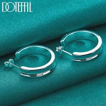 Круглые серьги, серебряные бижутерия в подарок на вечеринку