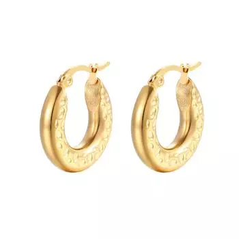 Круглые серьги-спирали из нержавеющей стали с пряжкой из титановой стали толщиной 5,0 дюйма, круглые, смелые, женские трендовые серьги