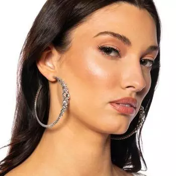 Круглые серьги, женские темпераментные серьги со стразами, нишевые высококачественные аксессуары для банкетов золотистый
