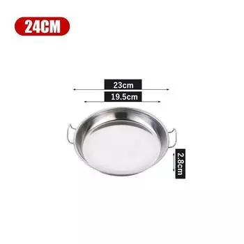 Круглые сервировочные тарелки из нержавеющей стали для еды, блюда для приготовления холодной лапши, паровой поднос, столовая посуда, кухонная форма для выпечки с ручкой