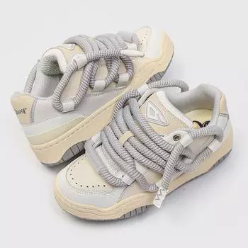 Круглые шнурки дизайнерская мужская обувь весенние кроссовки мужская мода молодежная повседневная обувь комфорт на открытом воздухе противоскользящая ходьба 35 бежевый