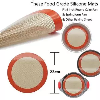 Круглые силиконовые коврики для выпечки, легко моющиеся, антипригарные, пищевые, многоразовые коврики для выпечки, для духовки, печенья макарон