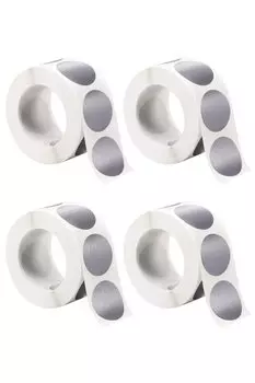 Круглые скретч-наклейки Rurumi, набор из 4000 штук. Круглые круглые скретч-наклейки, диаметр 25 мм, набор из 4000 штук. (Серебро, шт.)