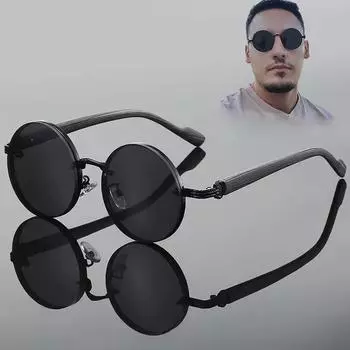 Круглые солнцезащитные очки для женщин и мужчин, солнцезащитные очки в металлической оправе, круглые очки в стиле хиппи, летние очки, аксессуар