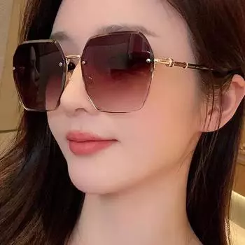 Круглые солнцезащитные очки женские брендовые дизайнерские градиентные модные солнцезащитные очки женские металлические без оправы Oculos De Sol роскошный дизайнер