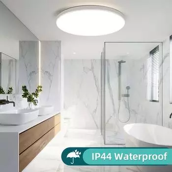 Круглые светодиодные потолочные светильники Lustre 85-265V Панельные светодиодные лампы Водонепроницаемые Внутреннее освещение для ванной комнаты, гостиной, кухни, потолочные светильники Cold Light