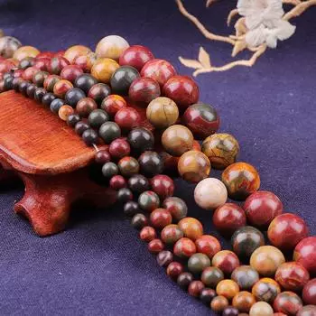 Круглые свободные бусины из красного бирюзового натурального камня диаметром 4/6/8/10/12 мм для изготовления ювелирных изделий, браслетов «сделай сам» 4mm 89pcs