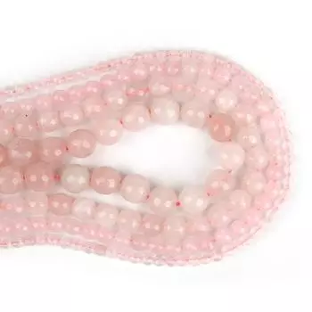 Круглые свободные бусины из натурального камня с розовыми кристаллами, прядь 15 дюймов, 4, 6, 8, 10, 12 мм, размер на выбор для изготовления ювелирных изделий 4mm 95pcs