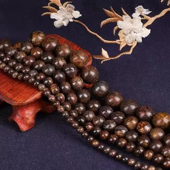 Круглые свободные бусины из натурального камня бронзит, 16 дюймов, нить 4, 6, 8, 10, 12 мм, размер на выбор для изготовления ювелирных изделий 6mm 61pcs