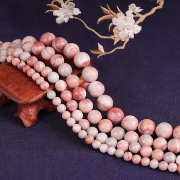 Круглые свободные бусины из натурального камня, розового мрамора, длина нити 15 дюймов, длина 4, 6, 8, 10, 12 мм, размер для ювелирных изделий. 4mm 89pcs