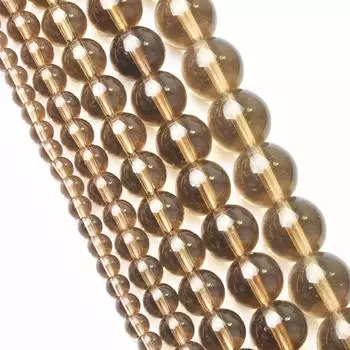 Круглые свободные бусины-разделители из натурального коричневого цитрина, 16 нитей, 4, 6, 8, 10, 12 мм 4 mm