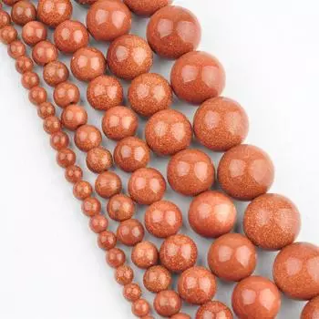 Круглые свободные бусины-разделители из натурального золотого камня, 16 на нить, 4, 6, 8, 10, 12 мм, браслет «сделай сам» 4 mm