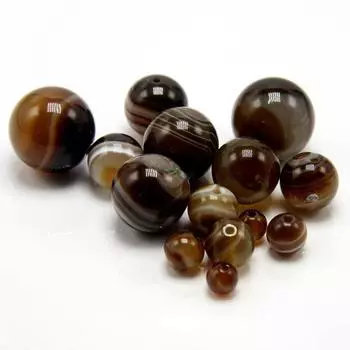 Круглые свободные бусины-разделители из натурального коричневого агата, 16 дюймов, одна нить, 4, 6, 8, 10, 12 мм 4 mm коричневый