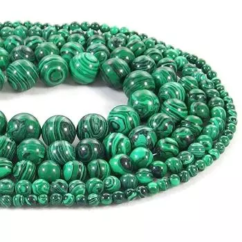 Круглые свободные бусины-разделители из яркого малахита, 16 нитей, 4, 6, 8, 10, 12 мм 4 mm